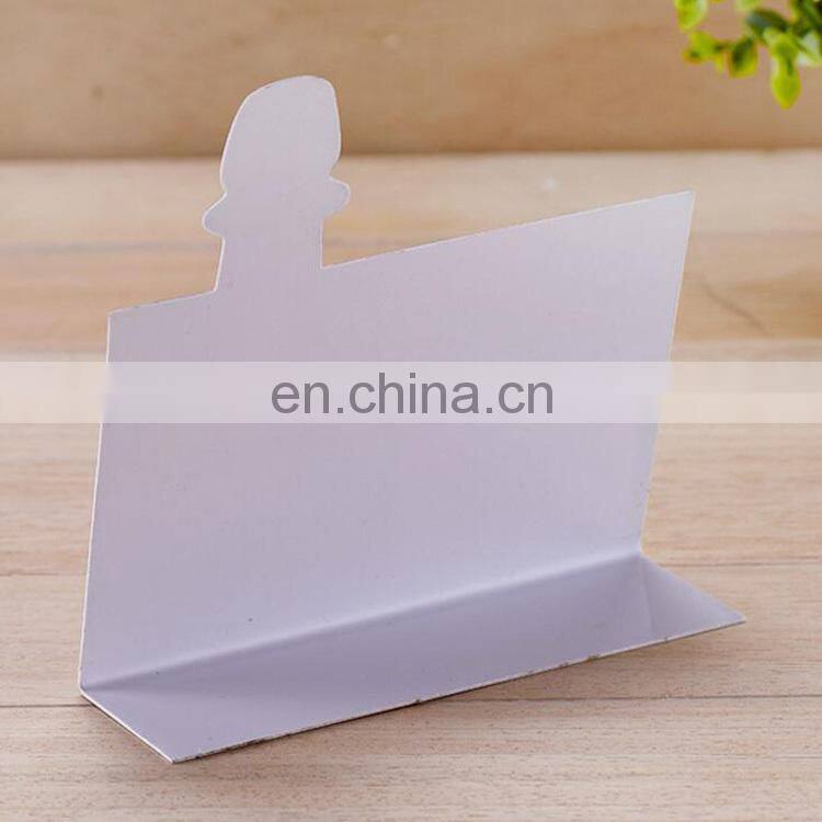 Factory Custom Printed colorful printing PVC plastic table card,wine advertisement price tag with bottle shape