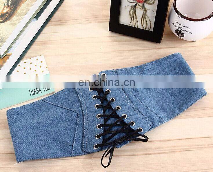 Boho Floral Embroidery PU Leather Women Corset Waist Belt Wholesale