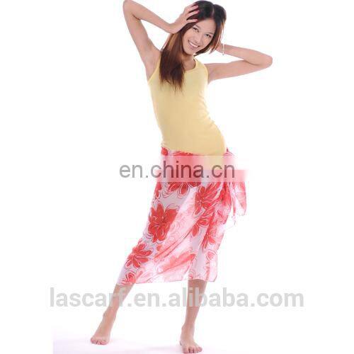 screen printing flower polyester sarong