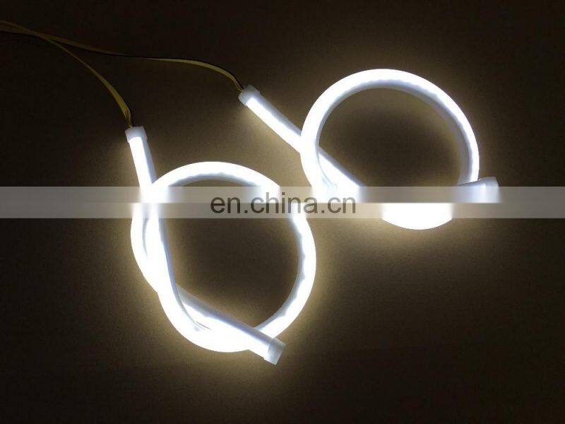 universal 2x60cm car led flexible DRL with running turn signal car headlight flow turn light
