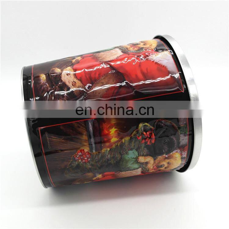 Hot saled round tin can/round popcorn tin can slide tin can wholesale