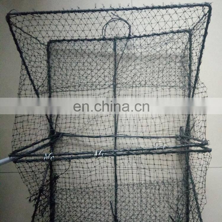 Black Square Crayfish Trap Spring Cage Fish Foldable Trap