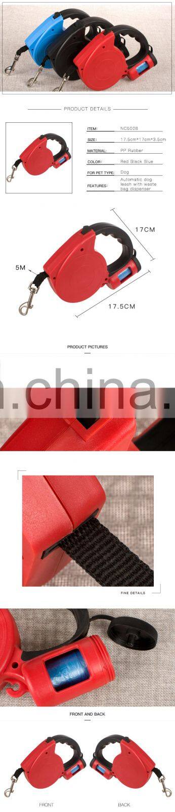 Wholesale Waterproof Adjustable Retractable Climbing Rope Nylon Double Custom Print Logo Heavy Duty Luxury Slip Pet Dog Leash