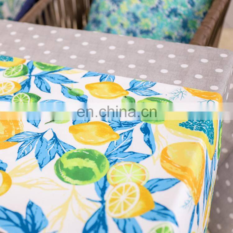 Modern Digital Print Yellow Lemon Fruit Polyester Table Runner for Dining/decoration