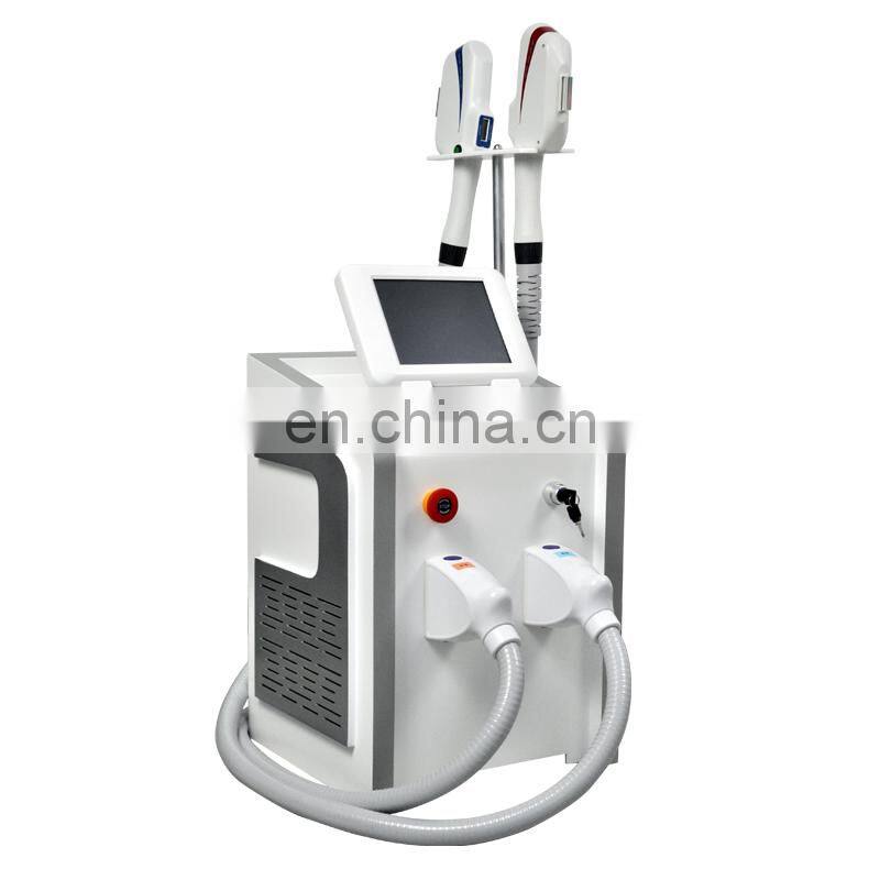 DPL Face Care System Skin Rejuvenation & IPL SHR Remove Hair Double Handle Vertical Machine