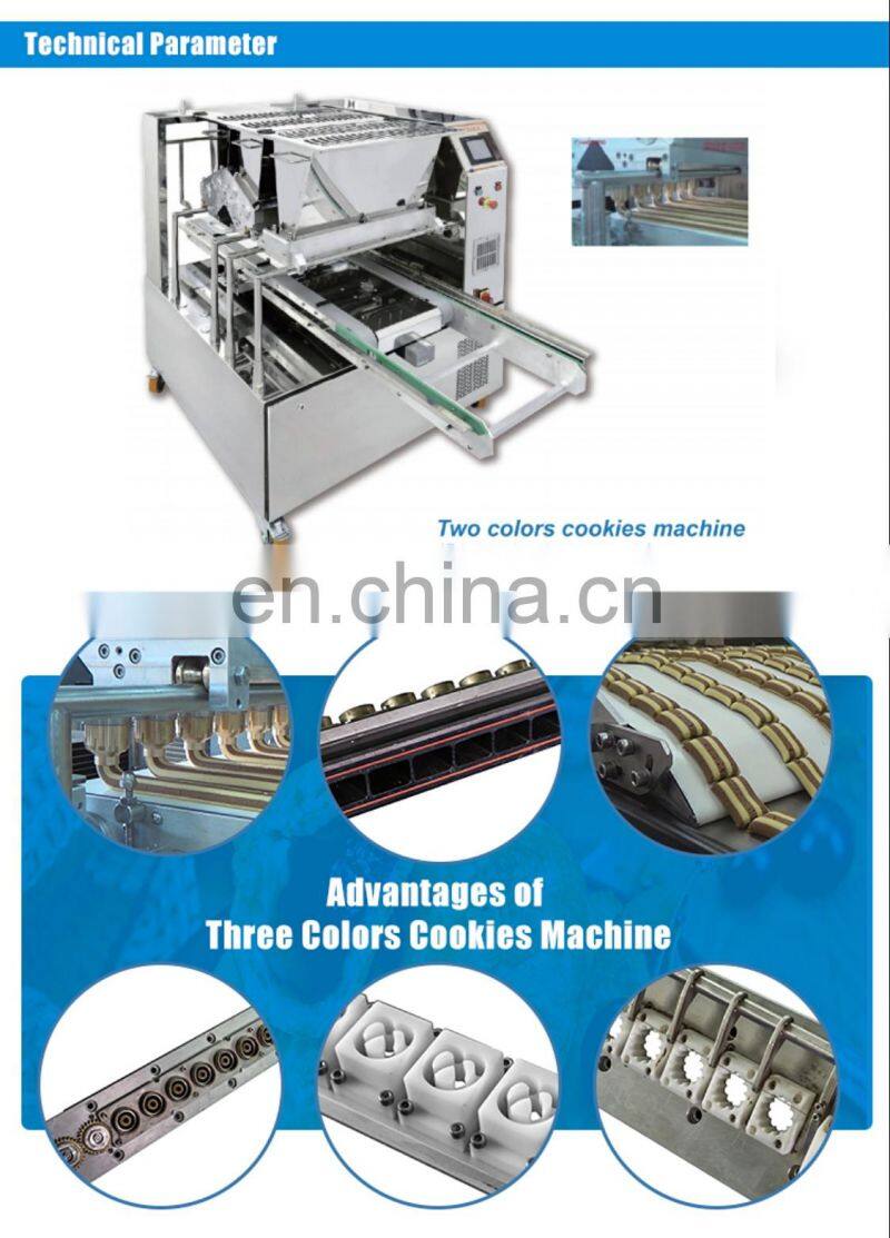 Industrial High Capacity Two Colors Biscuit Cookies Machine for Twisted Cookies