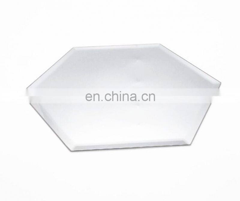 Factory price hexagon mirror candle holder /plate for wedding & party decoration