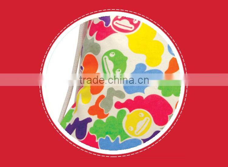 Fashion cute B.Duck polyester reversible custom pull string bag