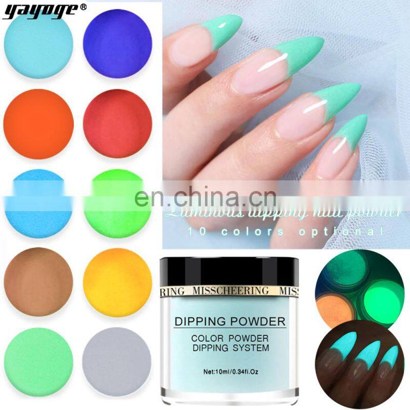 Glow In Dark Acrylic dip Powder Luminous Nail Dipping Powder