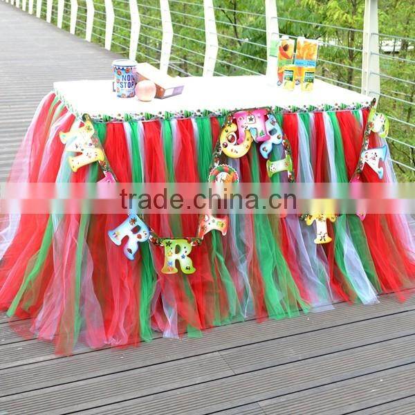 Slumber Party Tutu Tulle Table Skirt Cover Purple SD103