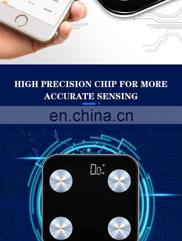 Eco Friendly BMI Healthy Calorie Measuring Digital Bathroom Body Fat Scale 180kg WIFI Connection Smart Scale