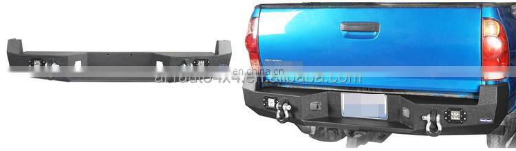 For Tacoma 2005-2015 Textured Steel Rear Bumper With LED Lights & D-rings