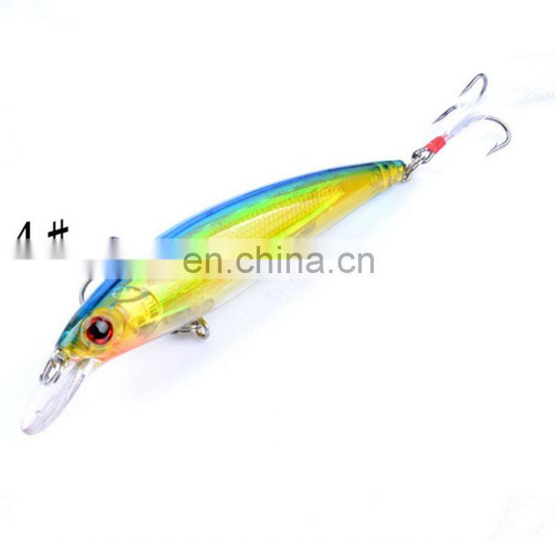 Hot Sale 11cm 13.4g ABS Plastic Fish Bait Fishing Minnow With Feather Hook
