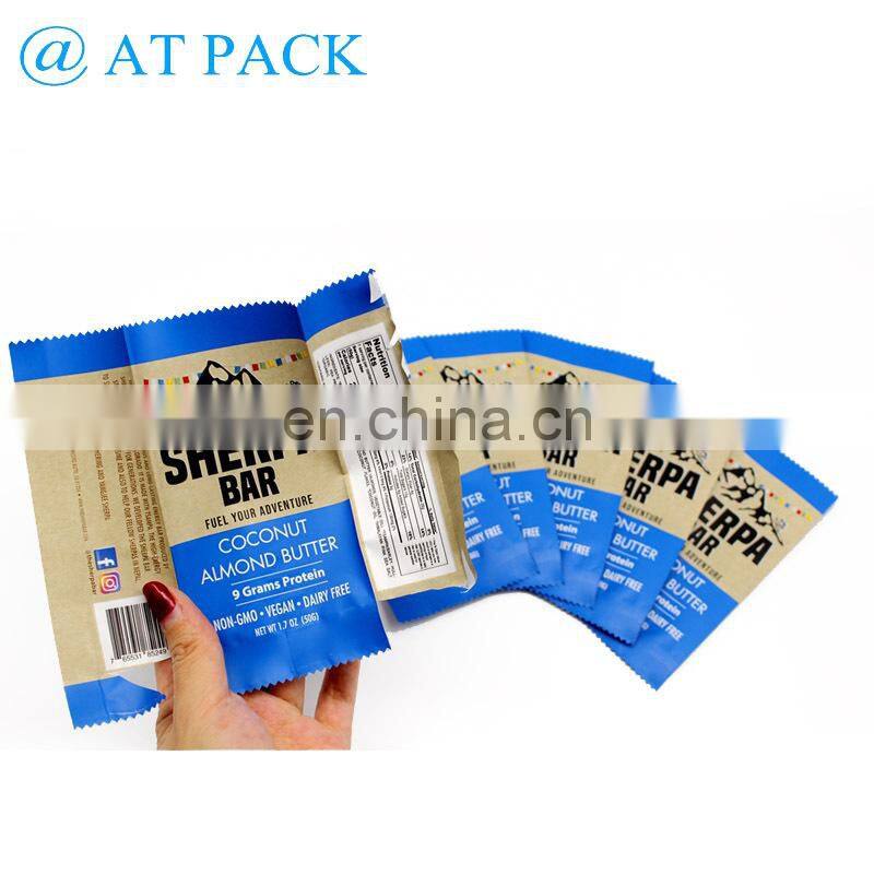 Custom printed chocolate bar packing snack food packaging bag