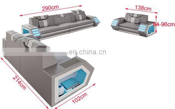 Modern LED light living room sofa Modern design set furniture sectional Sofa