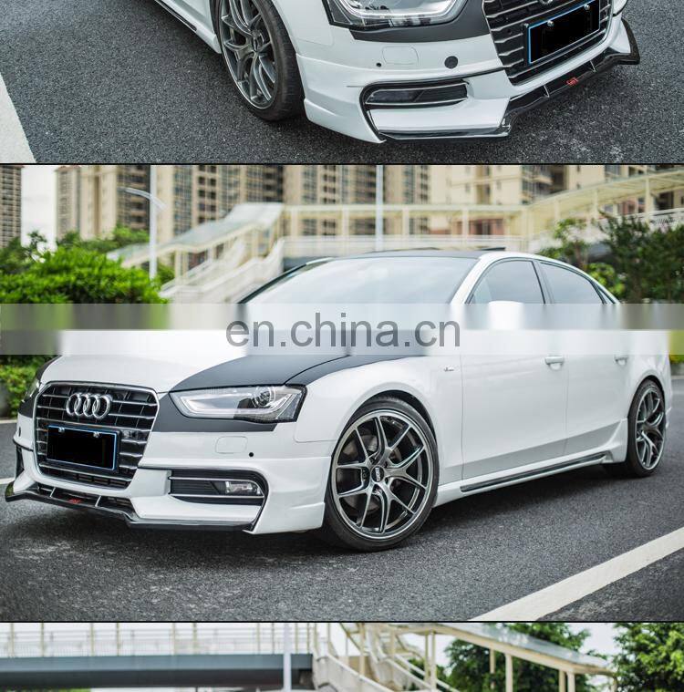 Runde ABS Material Car Modification Sport Style Front Rear Lip Side Skirt Spoiler Exhaust Suitable For 2013-2016 Audi A4L Body Kit