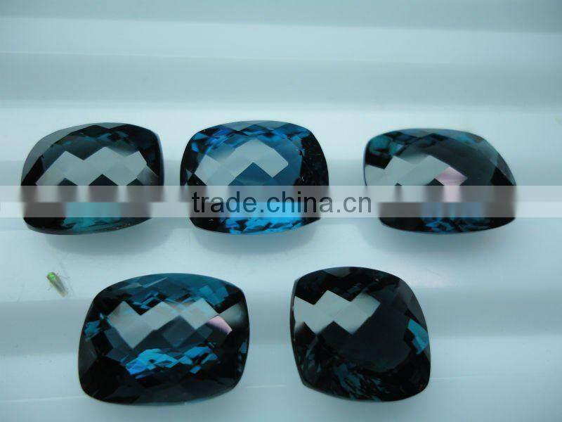 Checker board London blue topaz