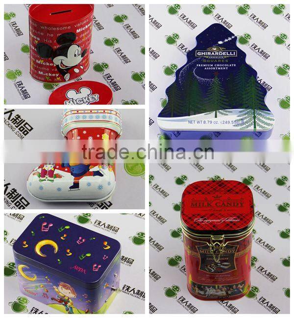 Ball shaped tin box for chocolate promotional