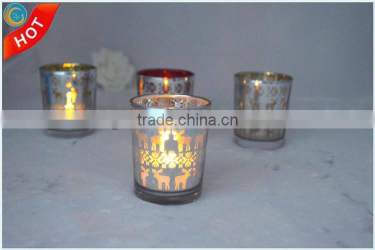 christmas glass votive cup