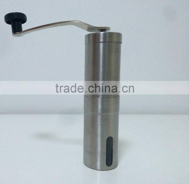 Hot Sale Amazon Ceramic Stainless Steel Manual Coffee Grinder Coffee Mill With Brush and Spoon