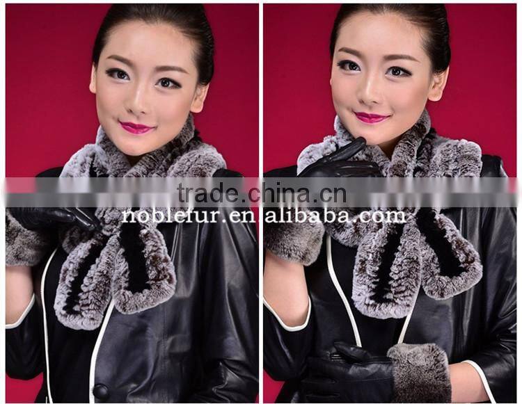 luxury 2015 new trends fancy rex rabbit fur pompon female Winter neckerchief