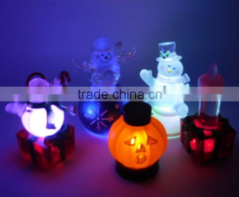 Led Night Light Plastic Halloween Pumpkin Light Make-up Party Decoration