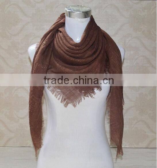 New Design Ladies Fashion Tassel Cotton Glitter Muslim Hijab Square Scarf