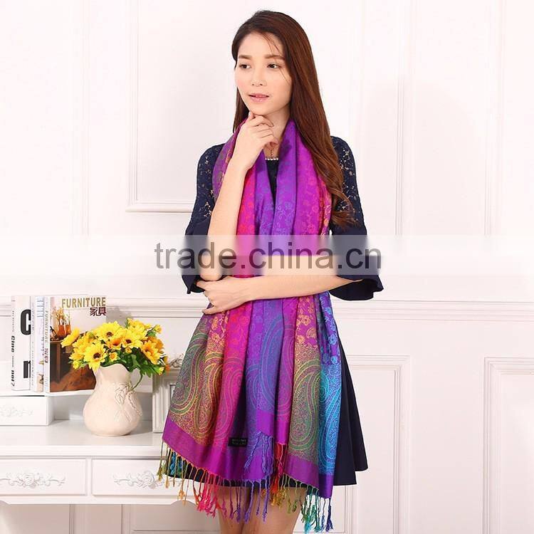 New Style Flower Antique Jacquard Paisley Shawl Scarf