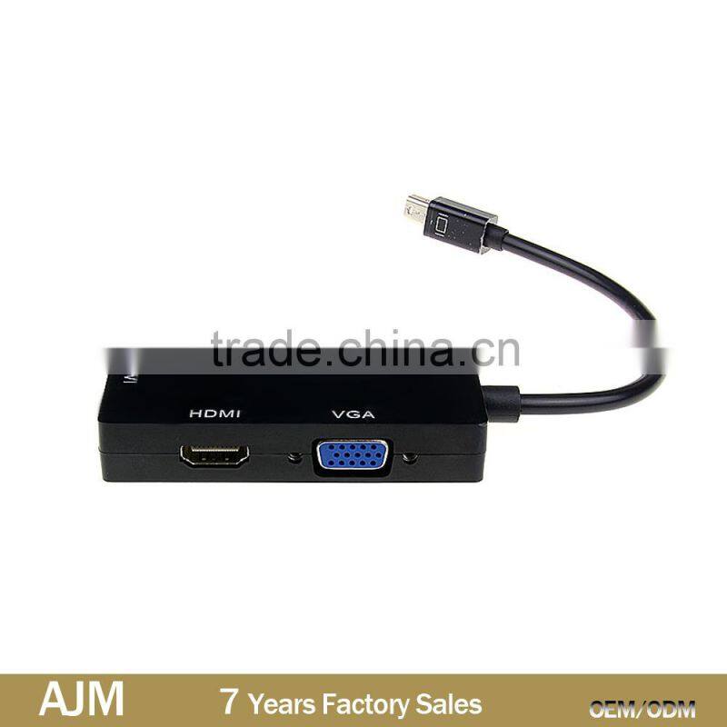 3 in 1 Thunderbolt Mini DisplayPort DP to HDMI DVI Displayport Cable Adapter