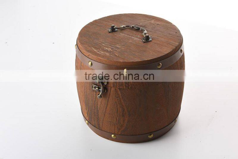packaging pine wooden wine box with rope handle