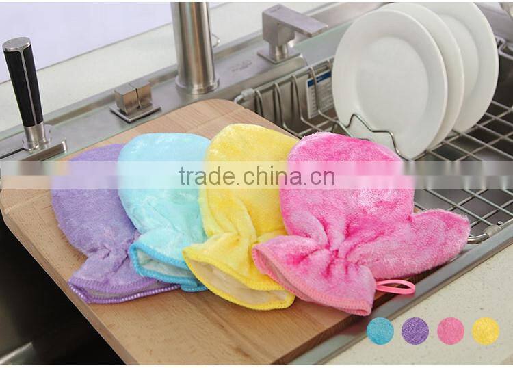 Home Kitchen Cleaning Wash Dishes Wood fiber Waterproof Magic Gloves