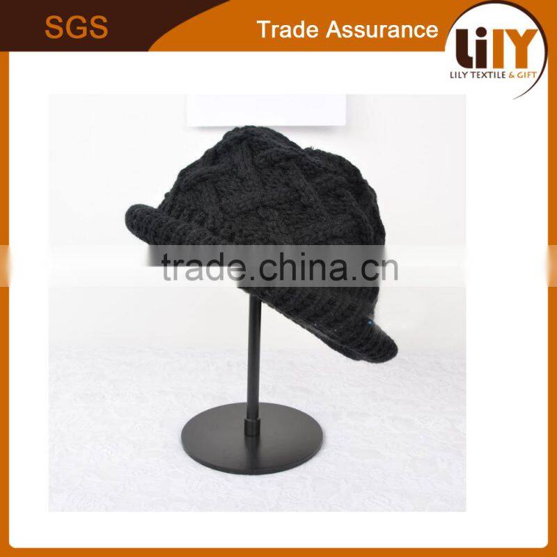 fashion knitted girls beautiful cute ladies winter caps for wholesale