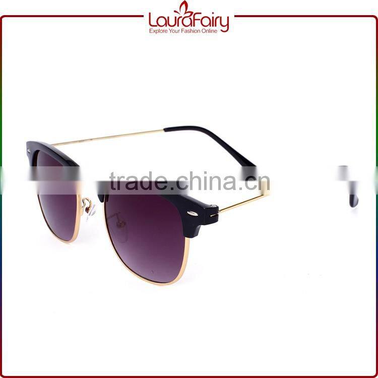 Laura Fairy Original Brand Promo High End Slim Metal Purple Lens Sunglasses