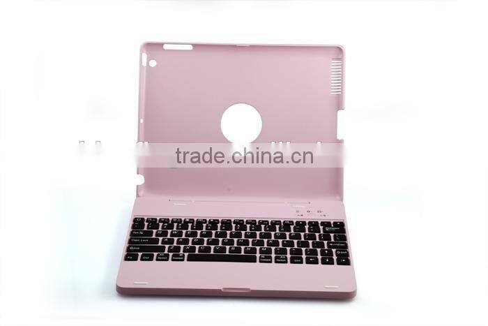 Clamshell wireless Bluetooth keyboard case for iPad234 with 4000mah battery,rechargable folio calmshell Bluetooth keyboard