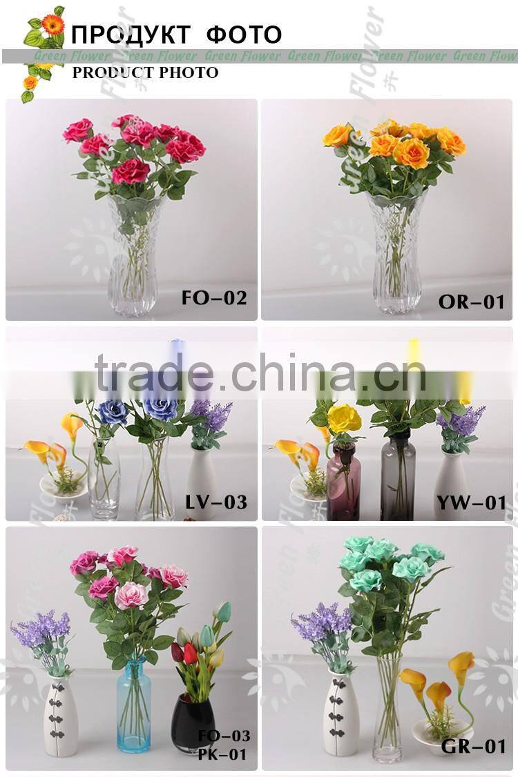 2016 Wholesale MulticolorLuxury Latex PU Artificial Flowers Honey Rose Real Touch Bouquet Wedding Bridal Decor Display Flower