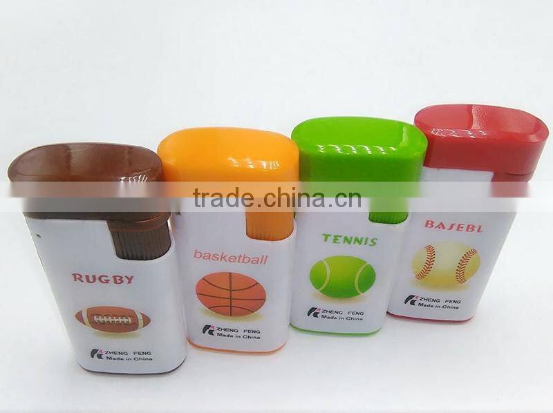 Sports printed with cap flameless oil recharg windproof lighter