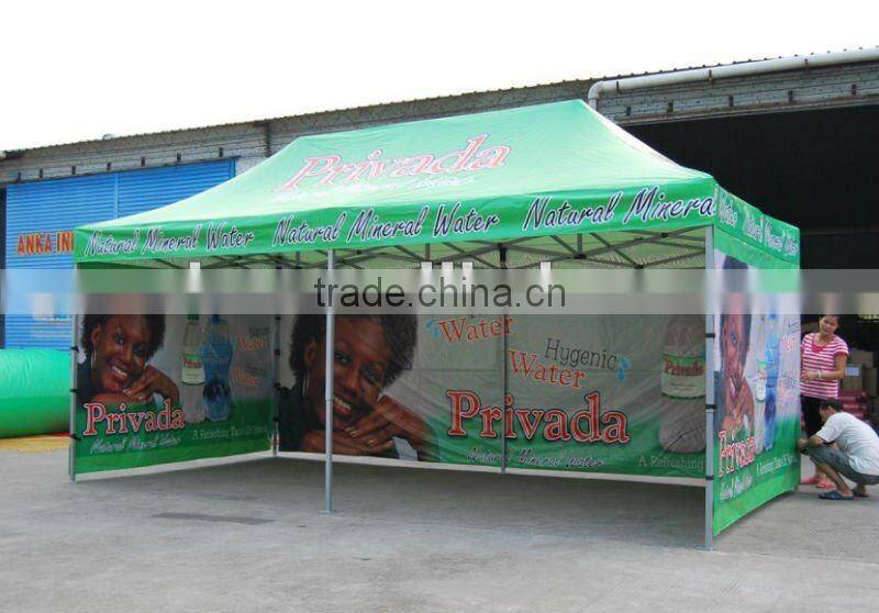 Quick erect folding tent for advertisement