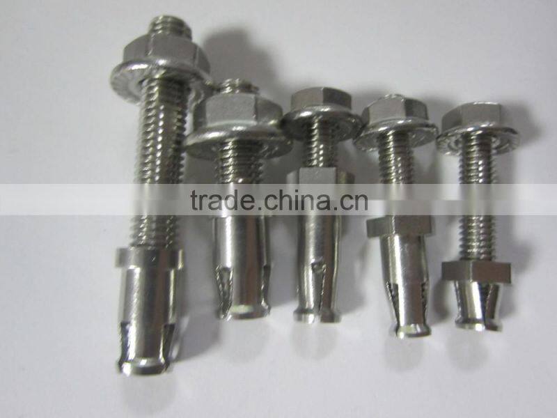 316 304 stainless steel undercut anchor bolt back bolt with flange nut for ceramic terracotta