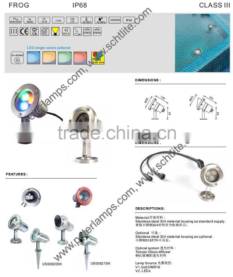 FRO Chinese IP67 stainless steel RGB LED Aquarium Light