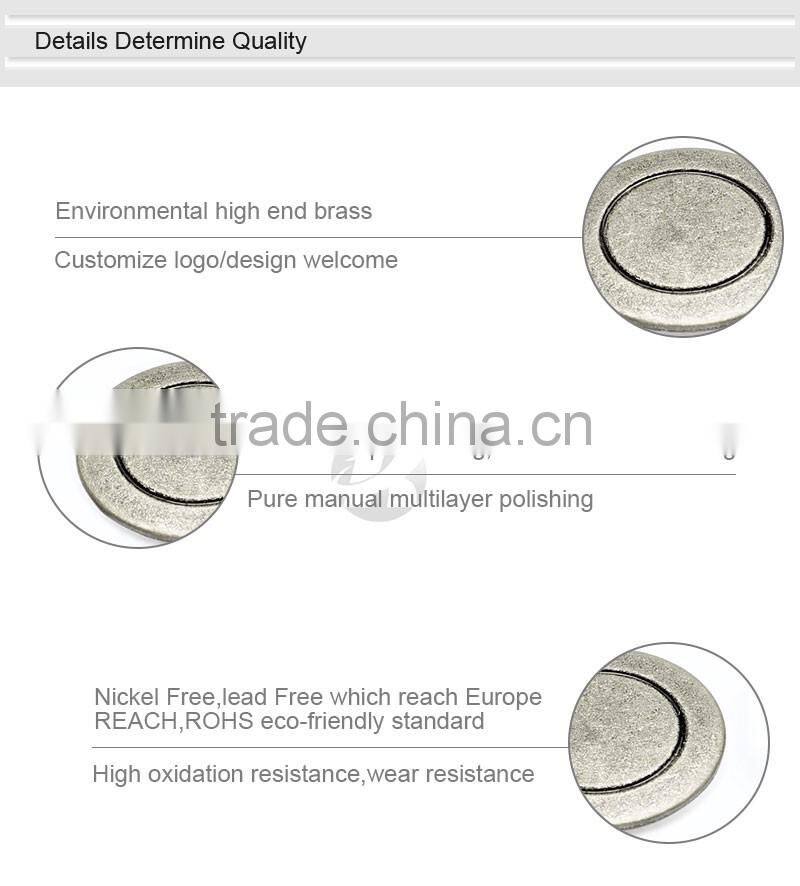 Cheaper Brass Black Nickle Metal Jeans Button Cover