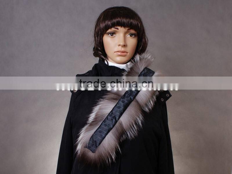 genuine silver fox fur trim for hood