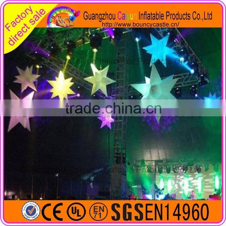 Colorful LED changable Inflatable Star For event party decoration
