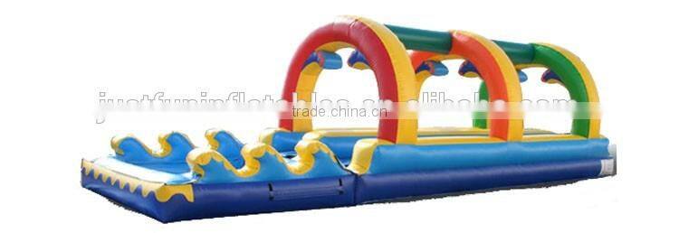 wave inflatable slip and slide for adult,colorful dual lane inflatable slip n slide with pool