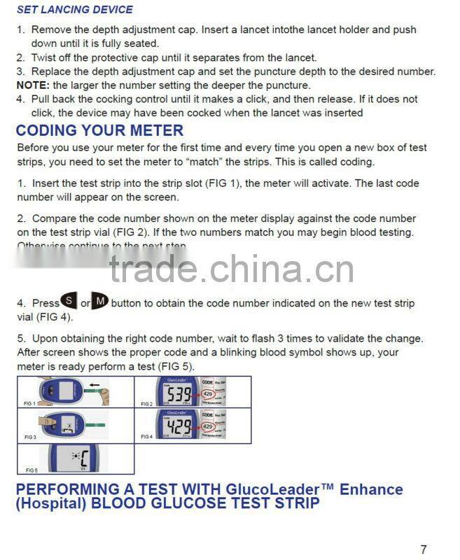 180 test memory with date and time and PC downloading FDA certificate new blood glucose meter Enhance Result in only 8 seconds