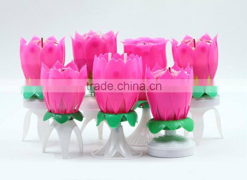 the most popular MUSIC birthday Lotus flower candle export in 2015