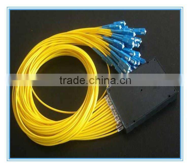 China factory 1x32 1x64 cassette/ABS BOX type 2.0mm FTTH passive PLC splitter