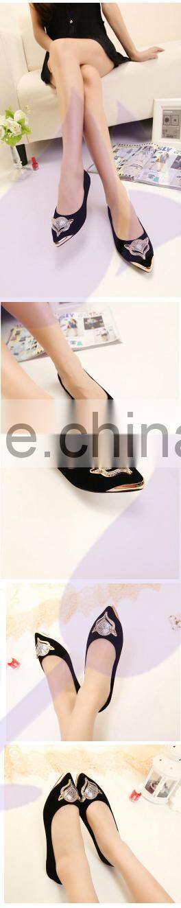 2015 spring newest european and american shallow mouth beaded flat pointed shoes women shoes