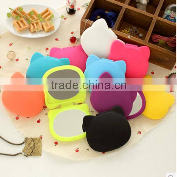 2014 cheap personalized pocket cosmetic silicone mirror for promotional gift