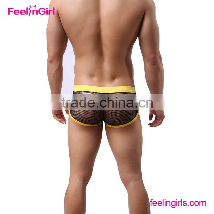 Accept paypal sexy mesh mens boxer briefs