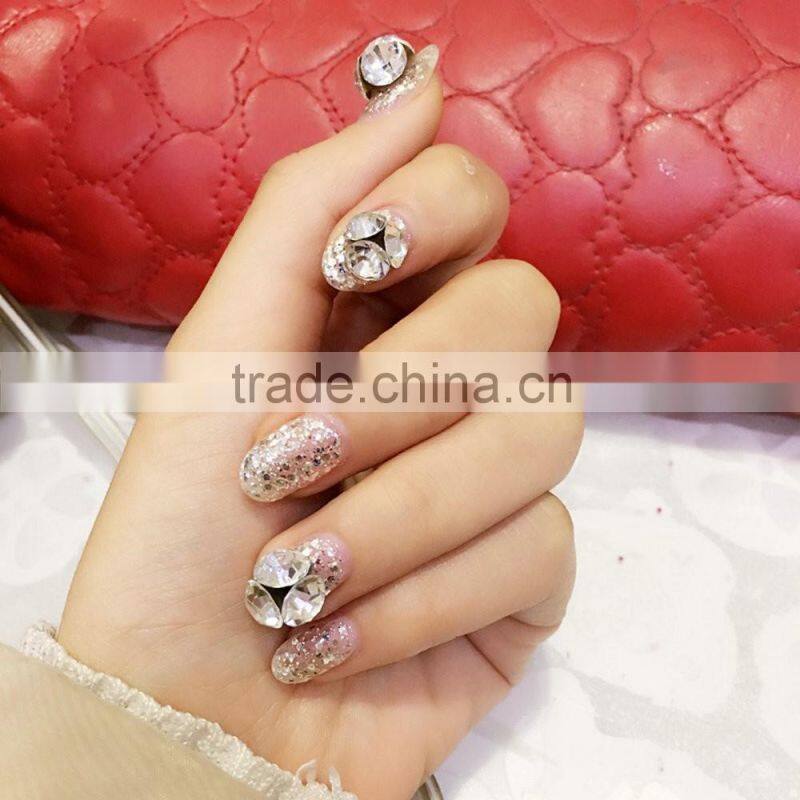 Sharp Bottom Nail Decor Rhinestone